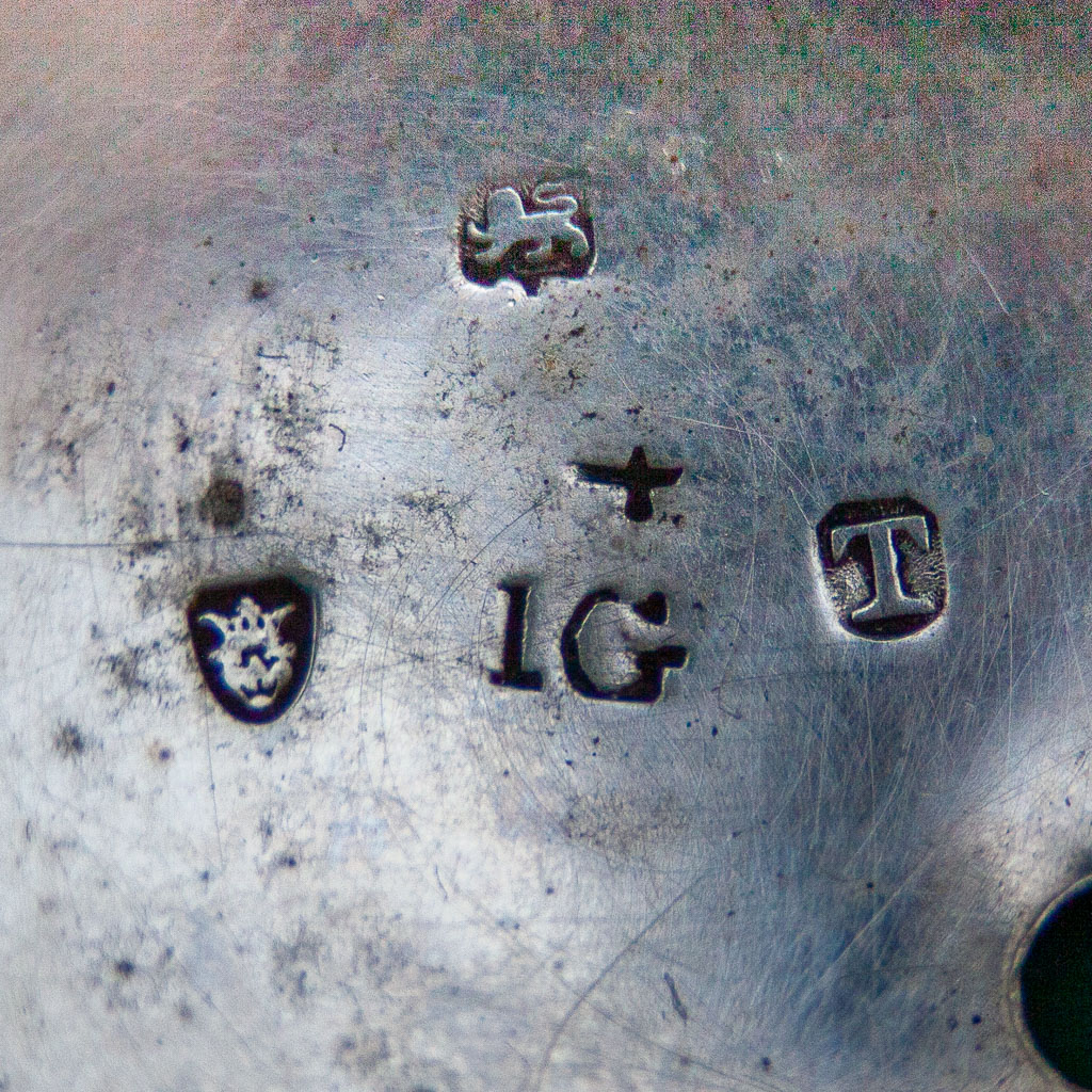 Close-up of the hallmarks